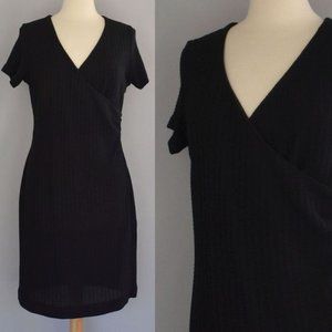 Misook textured knit faux wrap dress LP